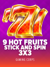 9 Hot Fruits Stick and Spin 3x3